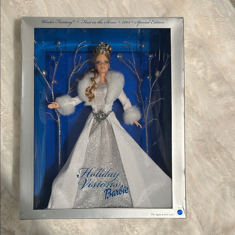 Vintage Barbie Holiday Visions Doll - Silver and White Elegance